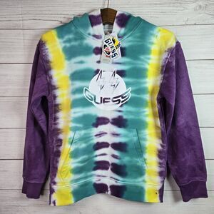 NWT J Balvin X Guess Limited Collaboration Size 12 S/M Tie Dye Logo Hoodie 2020